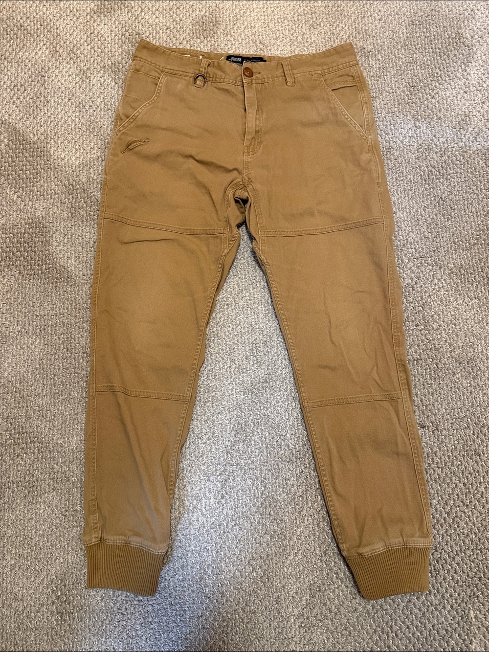 Publish Men's Tan Jogger Pants with Knit Cuffs size 32W
